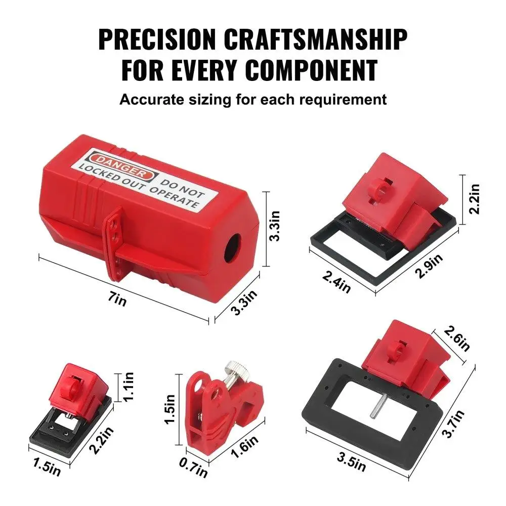 Electrical Lockout Tagout Kit 59PCS Safety Lockout Station with Padlocks Hasps Tags Ties Plug Circuit Breaker Cable