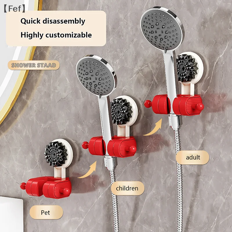 Nuovo supporto per soffione doccia a ventosa Raccordi di supporto per soffione doccia di grandi dimensioni Base mobile per doccia a mano montata a parete Strumenti per il bagno