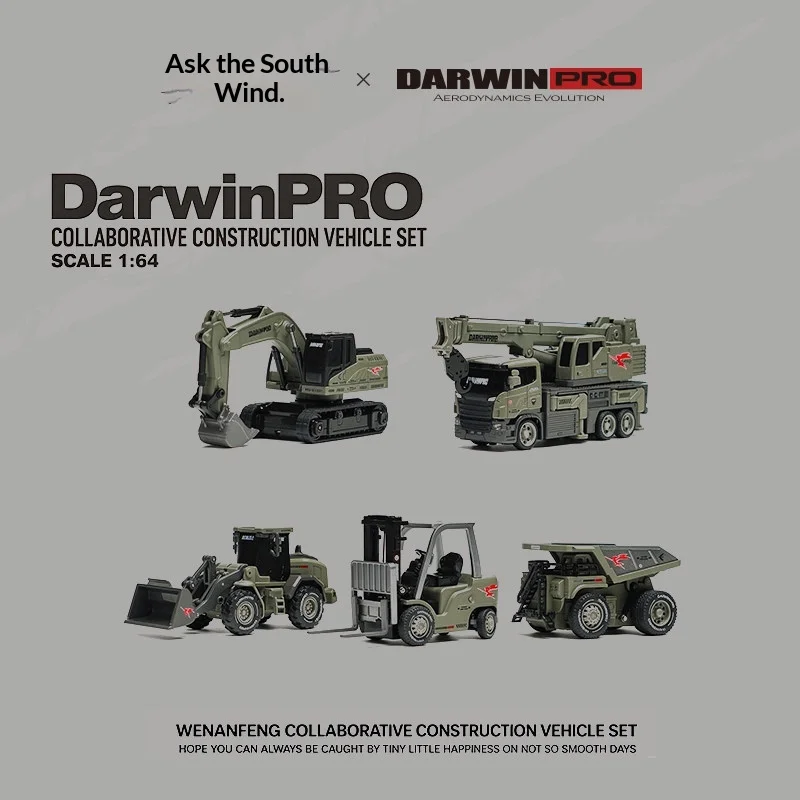 In Stock DarwinPRO 1：64 Scale Engineering Construction Vehicle Set Diecast Model Excavator Crane Forklift Dump Truck Collection