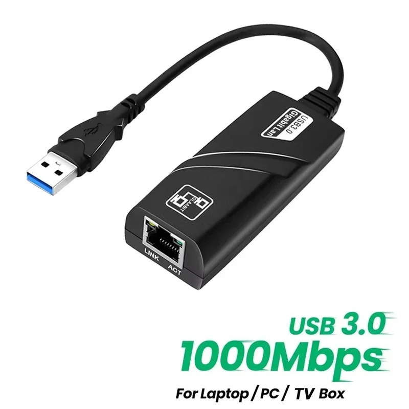 Carte réseau externe USB 2.0, câble adaptateur Mini USB vers RJ45 Ethernet Lan, 10/100/1000Mbps, pour ordinateurs portables Windows 8 10 XS OS Macbook