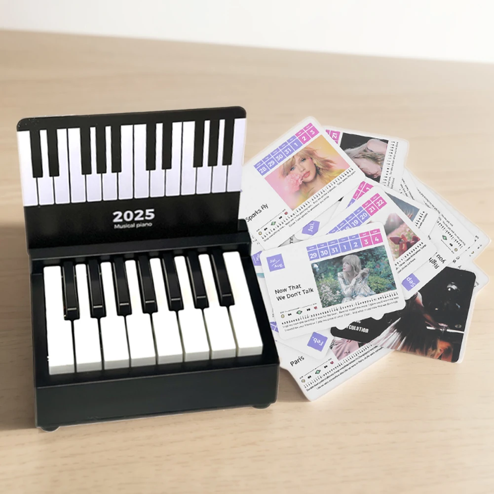 

Taylor Piano Calendar 2025 Playable Мини-календарь для фортепиано Музыкальные листы Игрушка 15 клавиш Пианино Настольный календарь Подарок для фанатов