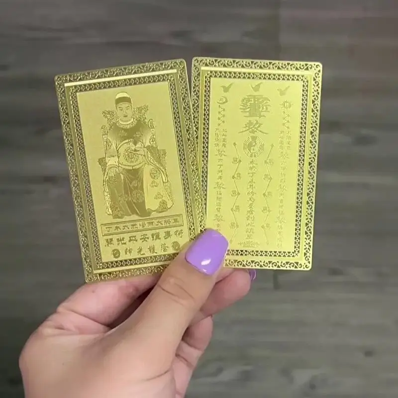 Tai-Sui-Segens-Gebets-Goldkarte 1/2 Stück Feng Shui Exorzismus-Schutz für Geburtstagsüberraschung Spirituelles Geschenk – Detail 2