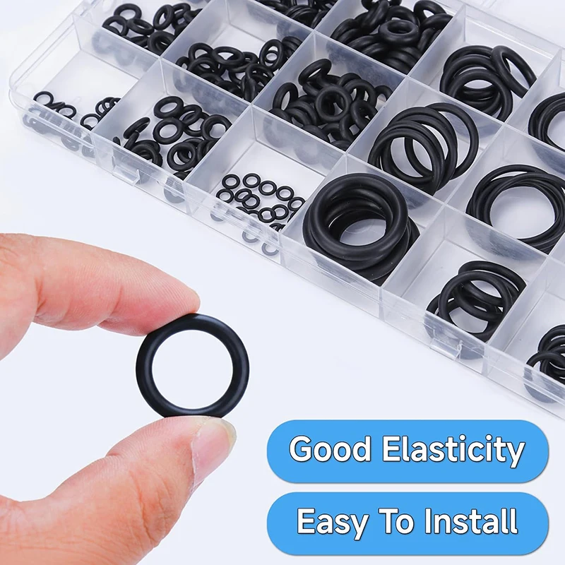 225 Pcs Rubber O Rings Set 18 Sizes Universal O-Ring Gaskets Seal Kit for Plumbing Tap Washers Pressure Washers Garden Tap Kit