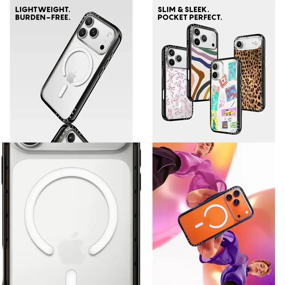 

Компактный чехол для iPhone 17 Pro Max [тонкий и элегантный/совместим с Magsafe/4 фута. 2X защита от падения в стиле милитари] — прозрачный черный