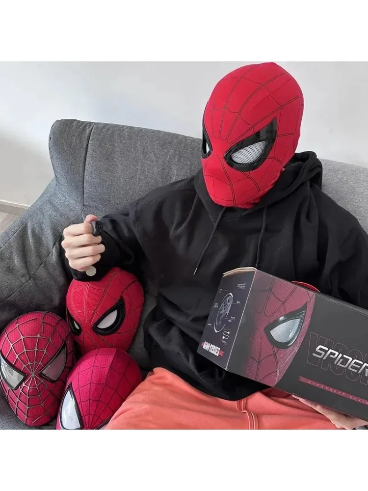 W magazynie Miles Spider-Man4 Elektroniczna maska w skali 1:1 z ruchomymi świecącymi oczami, zabawka cosplay, prezent dla chłopców. — 2