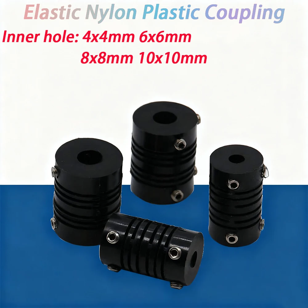 1Pcs Elastic Nylon Plastic Coupling Inner hole 4mm 6mm 8mm 10mm Encoder Coupling Top Tightening Coupling