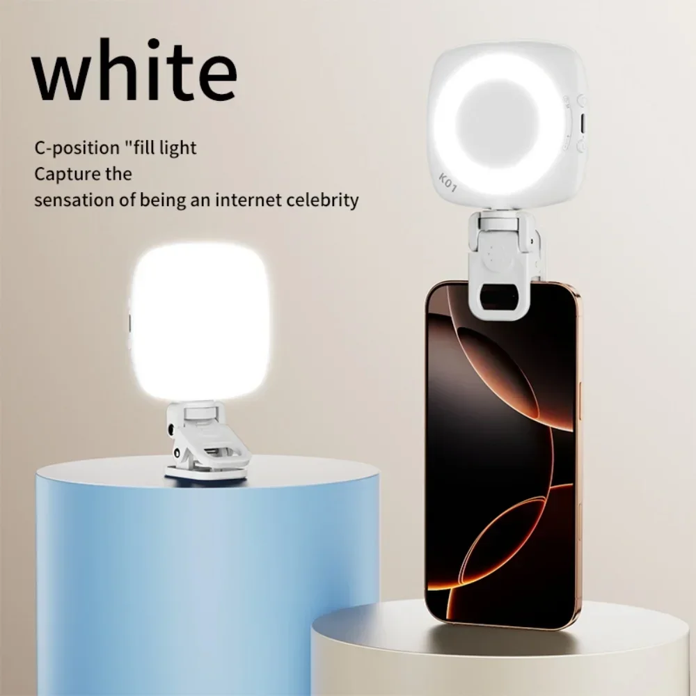

Mini Beauty Phone Fill Light Adjustable Tri Color Mobile Phone Handheld Rotating Folding Portable Selfie Video Phone Fill Light