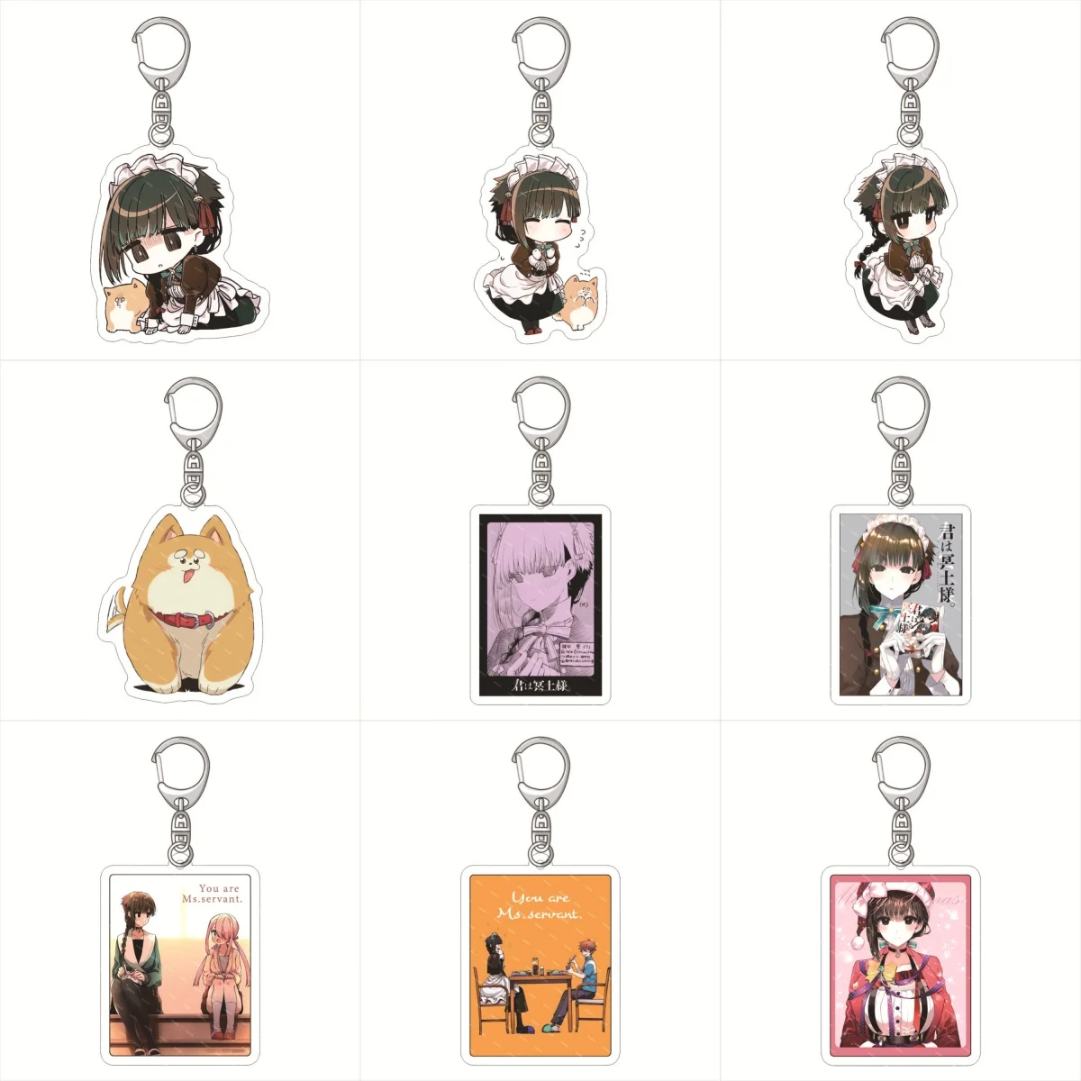 

6CM NEW Anime You are Ms. Servant Acrylic Keychain Model Cosplay Charm Characters Ornament Accessories Goods Christmas Gifts