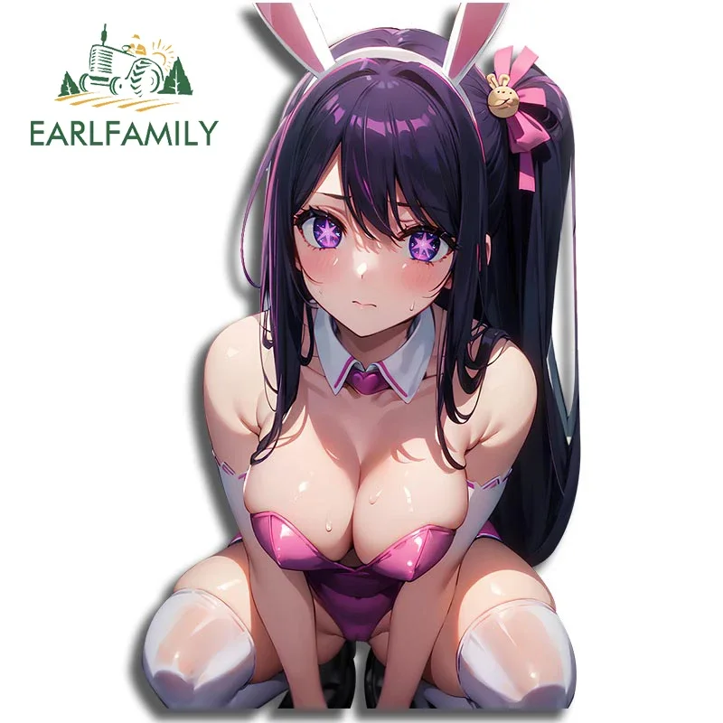 EARLFAMILY 13cm for Bunny Hoshino Ai Sexy Cute Car Accessories Stickers Trunk Laptop Anime Caravan Auto Car Refrigerators Decal