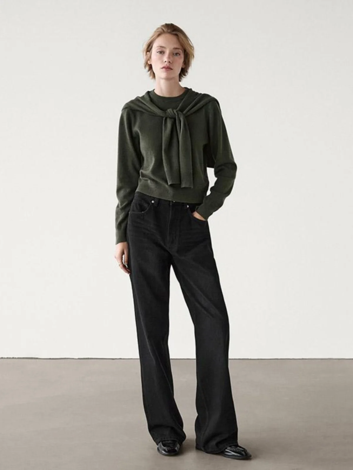 

MD Women's Autumn Winter New Arrival mat Design Commute Soft Woolen Knitted Sweater Fake Two-Piece Straight Cut Long S...