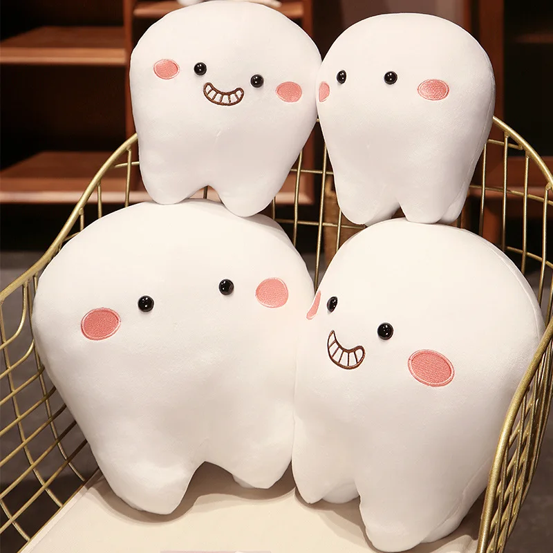 25/35CM Kawaii Simulate Teeth Plush Toy Interesting Plush Pillow Stuffed Soft Doll Cushion Funny Gift for Kids Girls Birthday