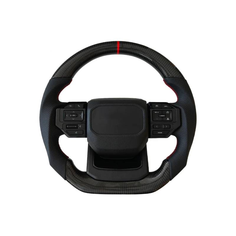 

Suitable for Toyota Carbon Fiber Steering Wheel, Genuine Carbon Fiber Perforated Leather, Large Screw Holes