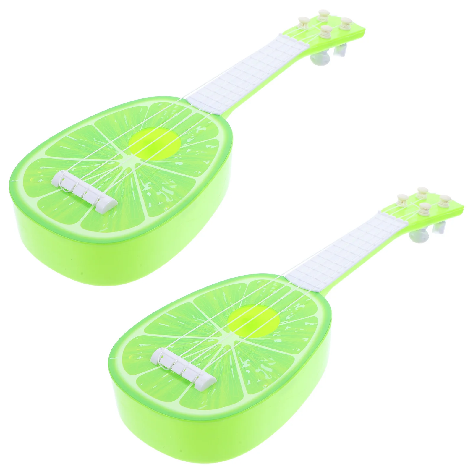 2 ชิ้นกีตาร์จิ๋วของเล่นการเรียนรู้ดนตรีในช่วงต้นเครื่องดนตรีเด็กเล็กเด็กพลาสติกเด็กวัยหัดเดิน