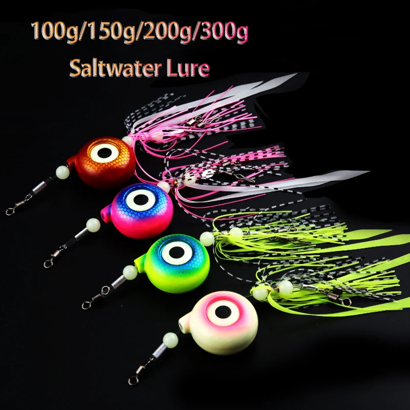 

100g-300g Kabura UV linght Fishing Lures Slider Jigs Artificial Baits Snapper Sea Winter Jigging Lure for Perch cod Grouper