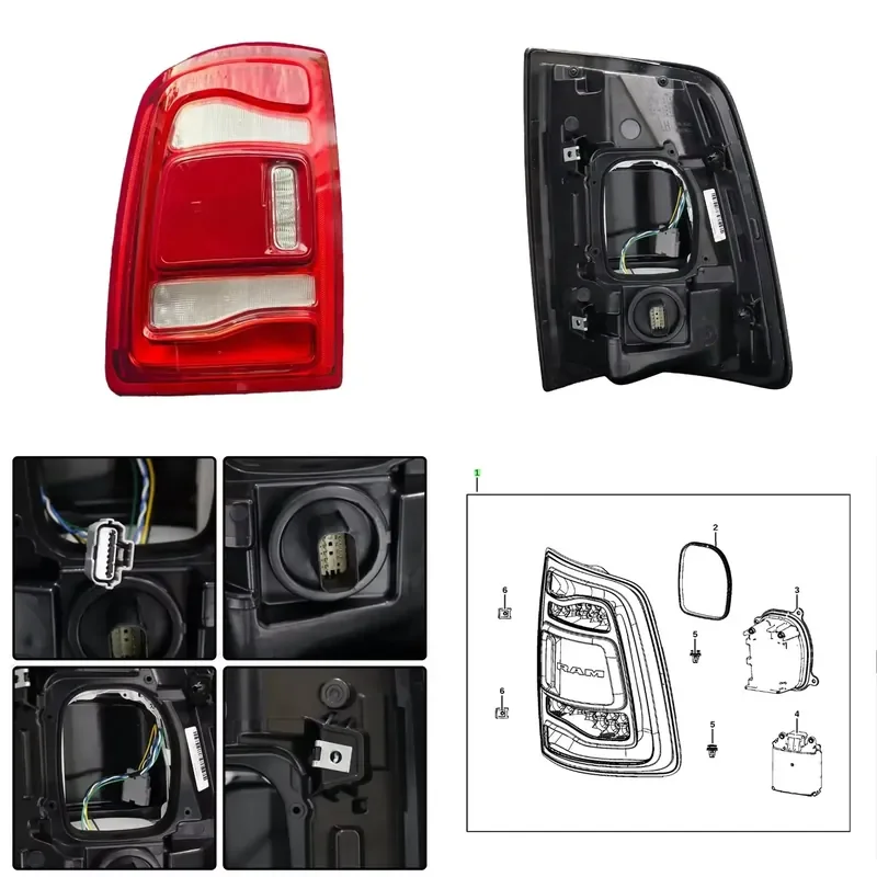 Custom 68548943AA Left Rear Tail Light for Ram 2500 3500 2020-2023 Without Module