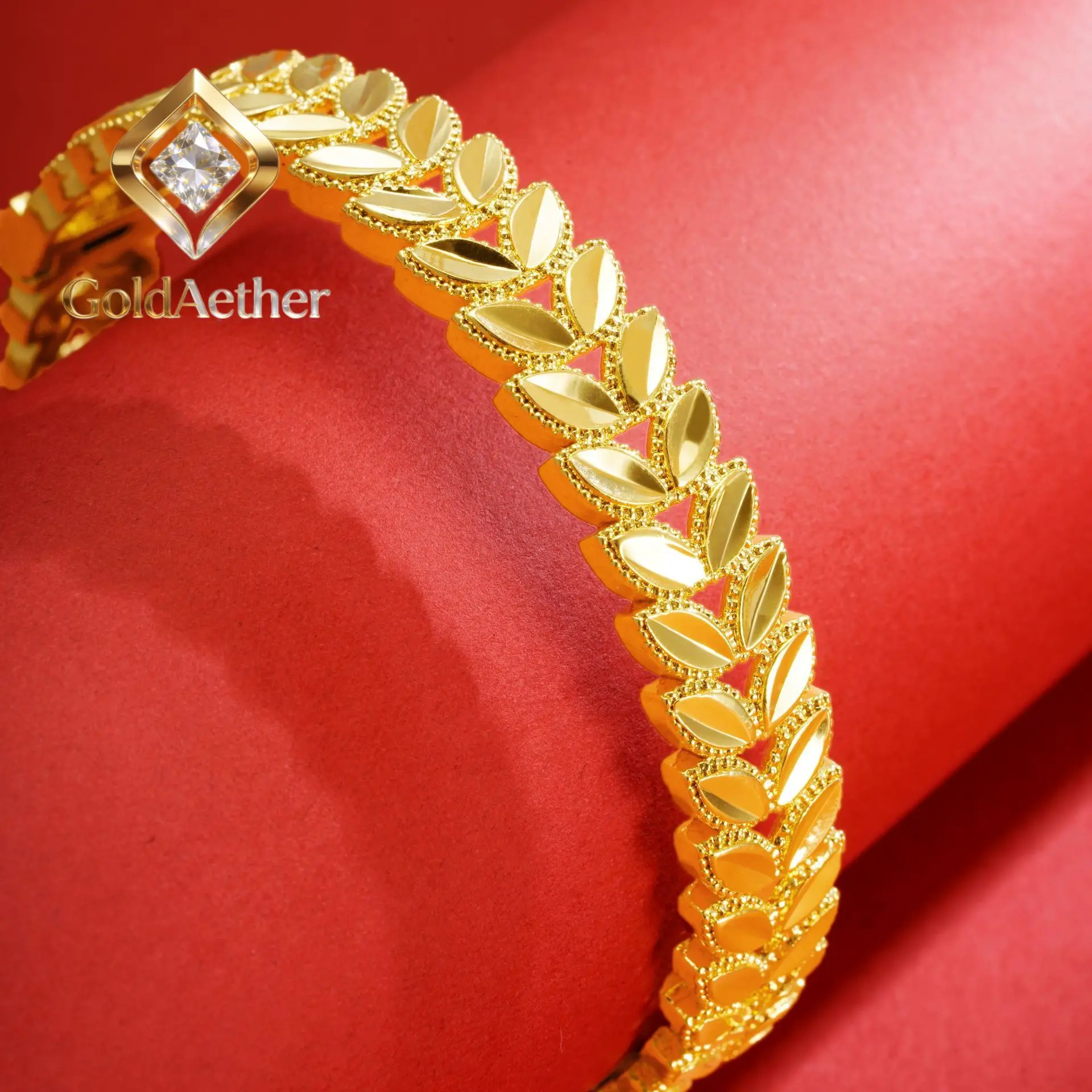 

Золотой браслет-кольцо GoldAether Luxury 24K 9999 из чистого золота для женщин