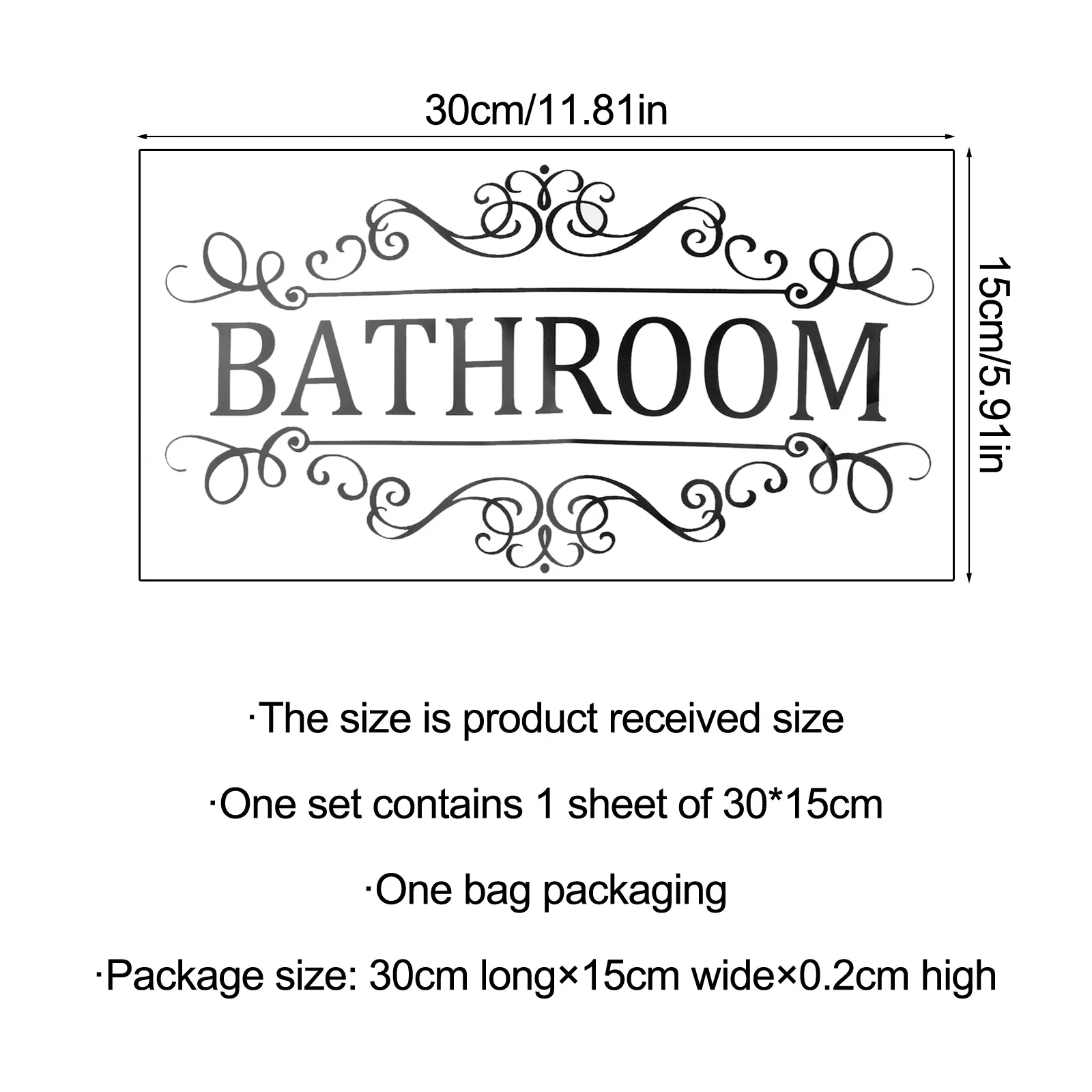 Door Sign Vinyl Wall Sticker with Bathroom Rules for Toilet and Washroom Decoration Waterproof PVC Matte Material