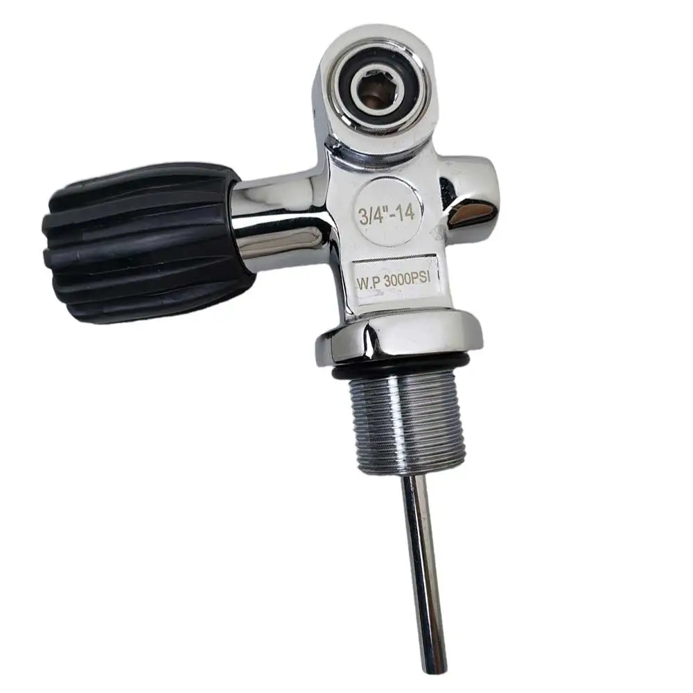 Scuba Cylinder Tank Valve 3/4-14 NPS Thread 3000 PSI / 250 Bar K-Valve with DIN/Yoke Insert for SCUBA