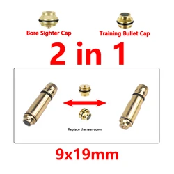 2 in 1 9x19mm Laser Training Bore Sight 9mm 7.62x39 380ACP 40S&W 223Rem Laser Training Bullet Dry Fire Laser Trainer Cartridge