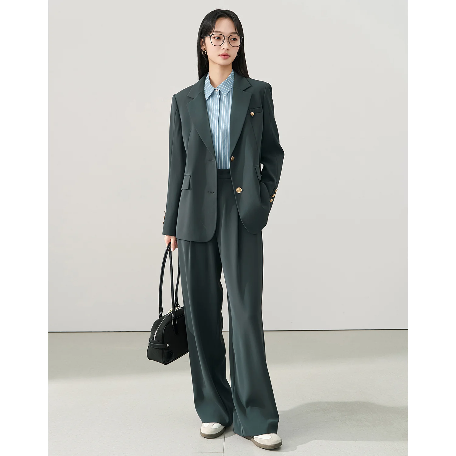 Allingentle losse pasvorm dames 2-delige set mode dames broekpak set voor kantooroutfits aanpassen