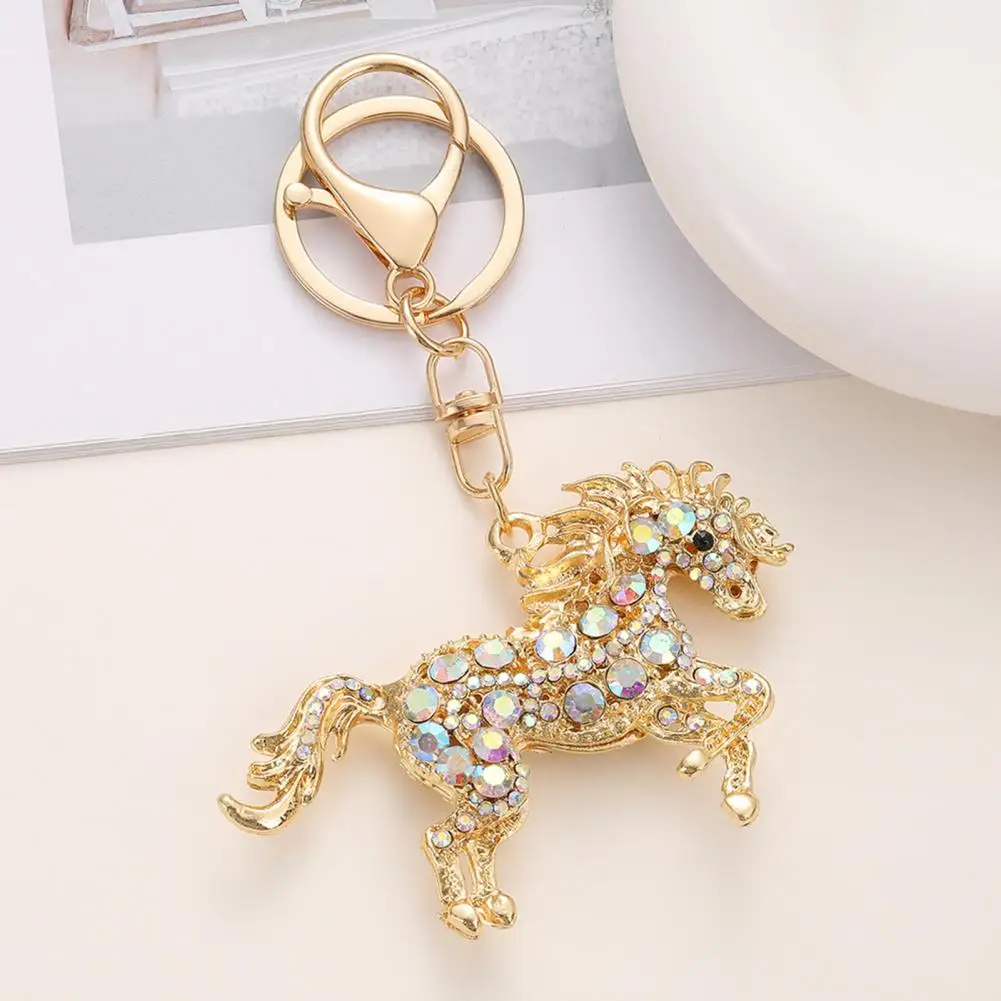 Horse Keychain Exquisite Craftsmanship Keychain 2026 Year of Horse Keychain with Colorful Rhinestones Sparkling Horse