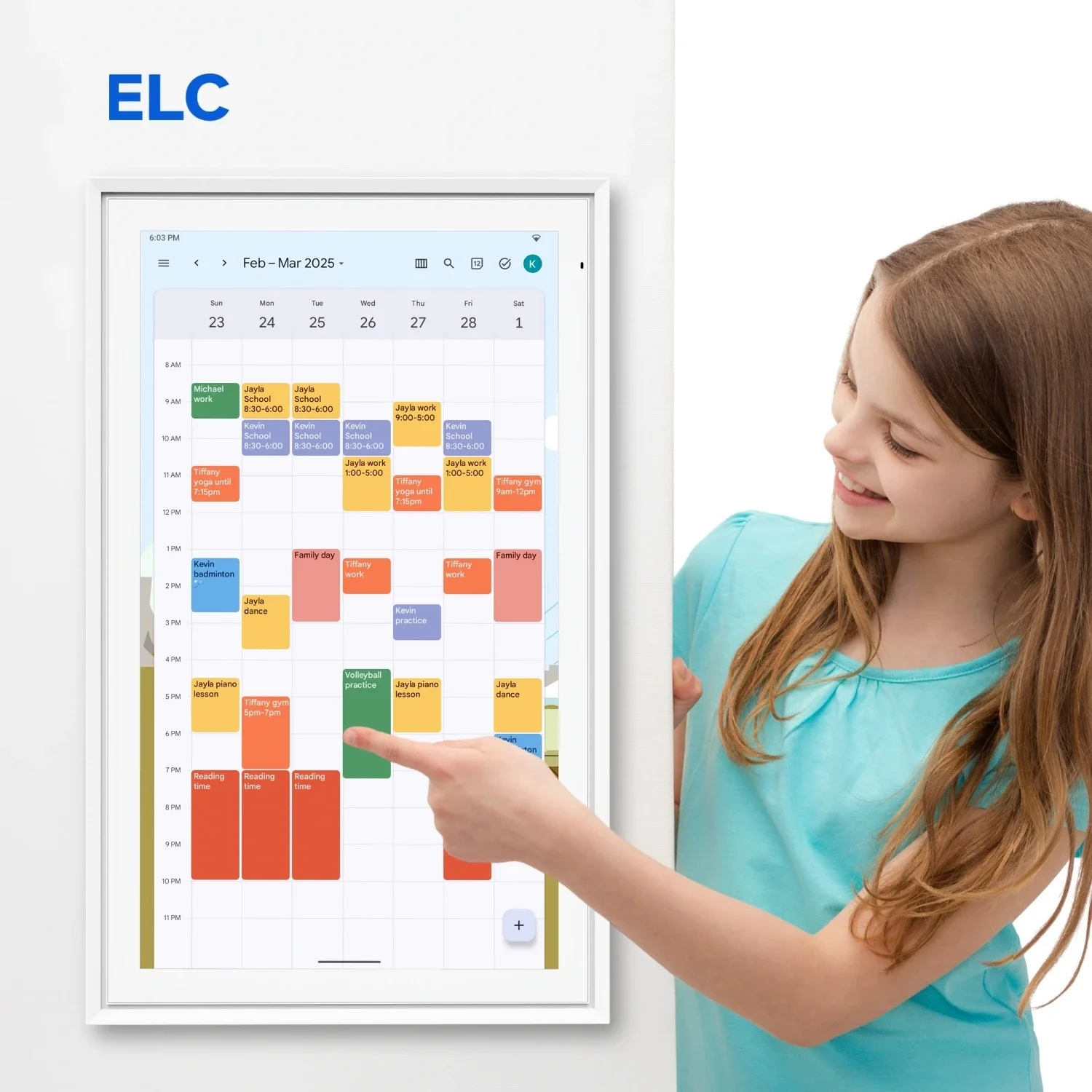 

21.5 Inch Touch Screen Digital Wall Calendar Rk3576S 64GB Memory Chore Chart to Do List Notepad Smart Digital Calendar Display