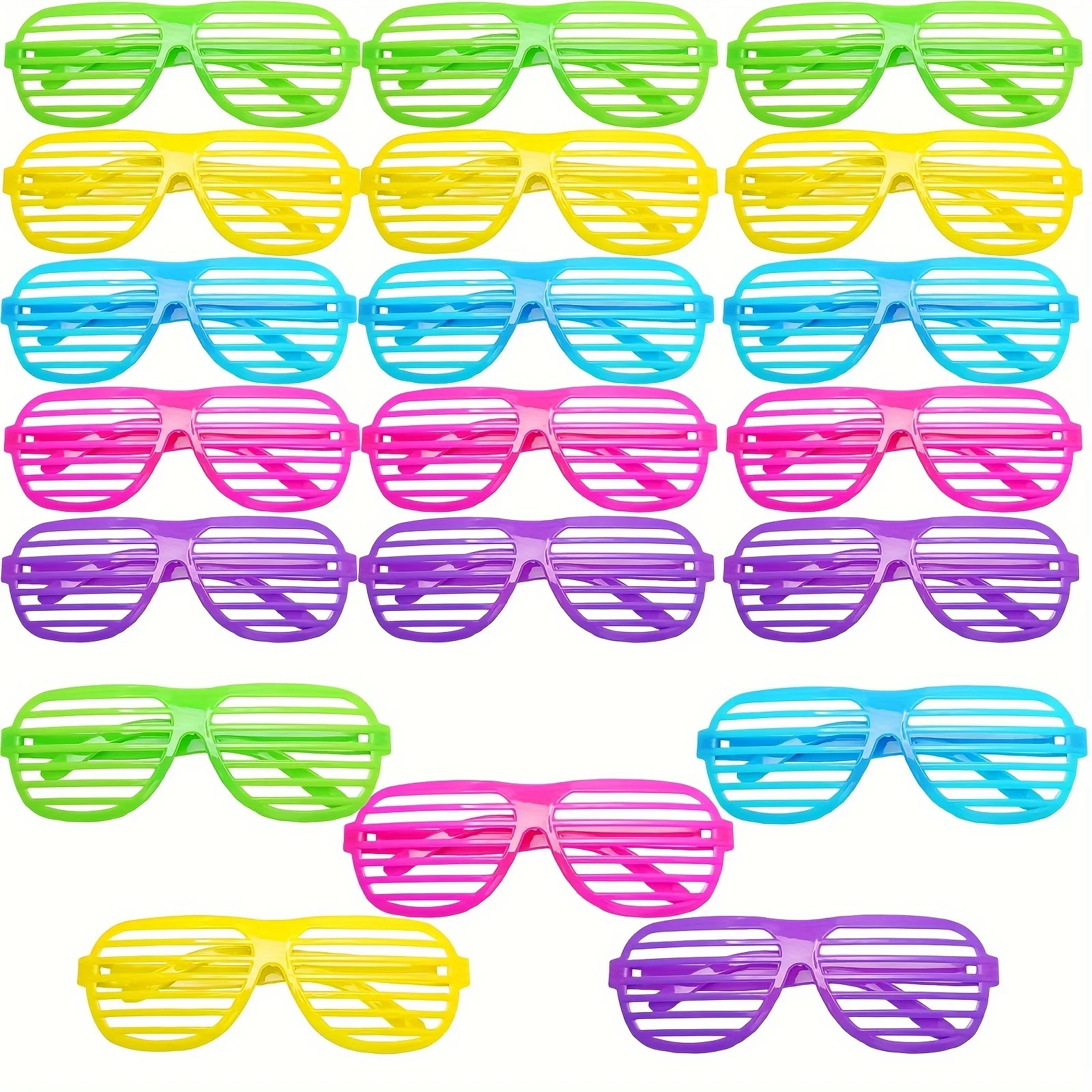 6pcs Shutter Shades Glasses Shutter Sunglasses Neon Color Shutter Eyewears Neon Blinded Glasses Party Favors Birthday Christmas