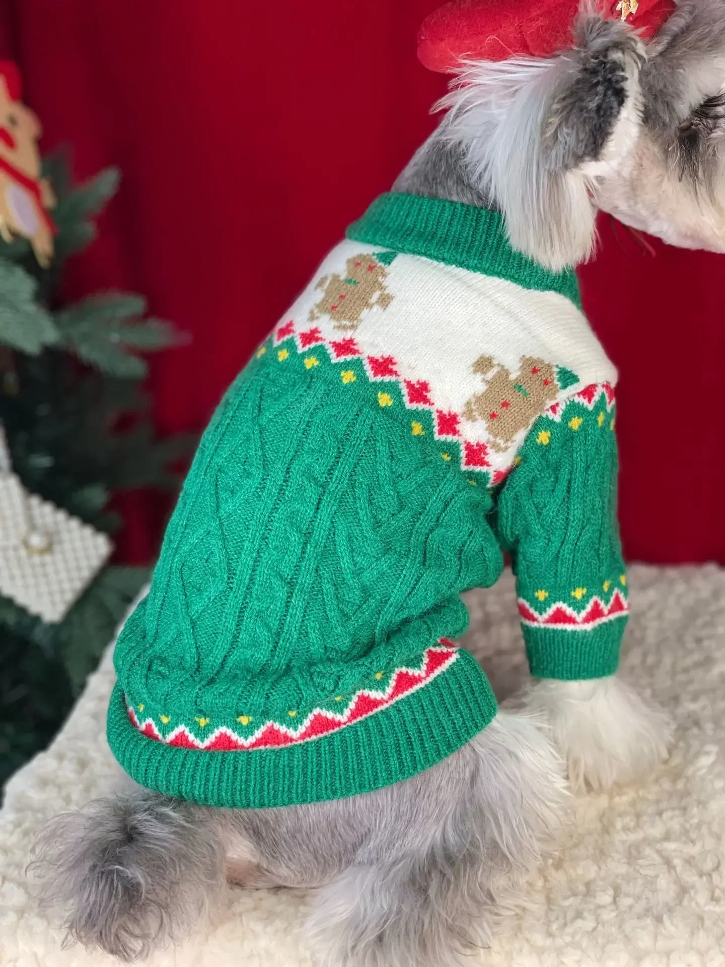 Dog Clothes Autumn Winter Christmas Sweater Pet Schnauzer Teddy Maltese  Pomeranian [Hat not included]