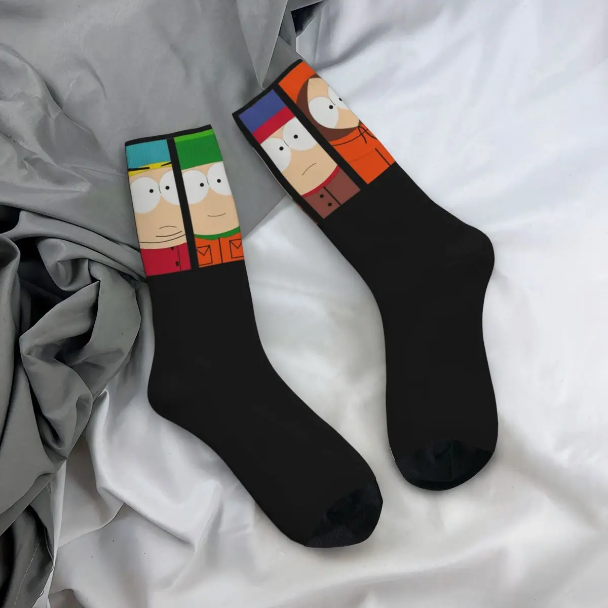 Southpark Anime Product Crew Socks Flexible Southpark All Characters Sport Long Socks Super Soft for Womens Best Gift Idea