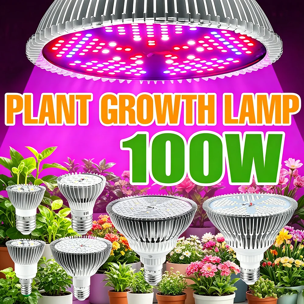 150W LED Plant Grow Bulb Full Spectrum E27/E26 Indoor Potted Fill Lamp 220V Greenhouse Tent Vegs Fruit E14 Cultivation Lighting