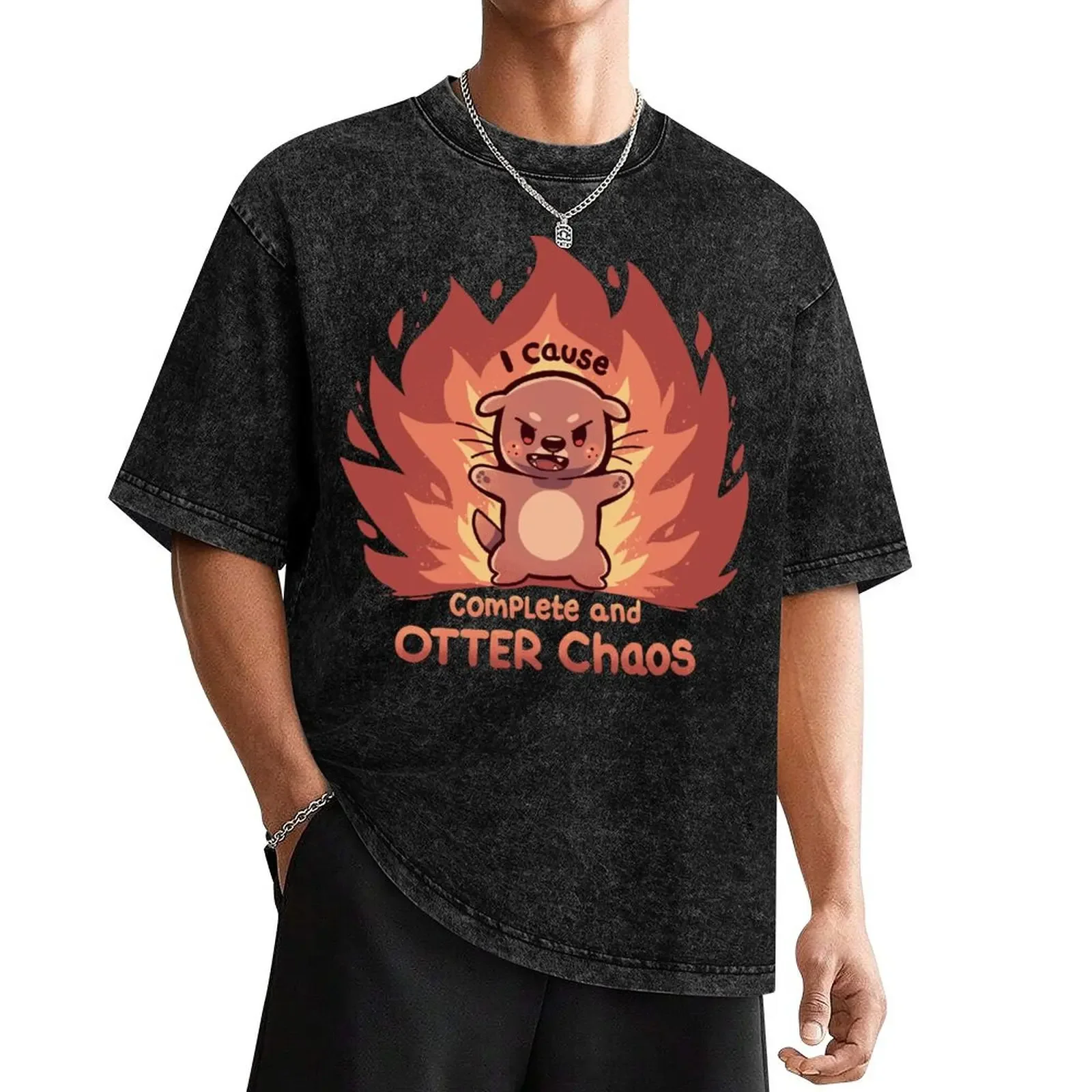 OTTER Chaos T-Shirt shirts graphic korean fashion anime figures graphic t shirt vintage slim fit t shirts for men