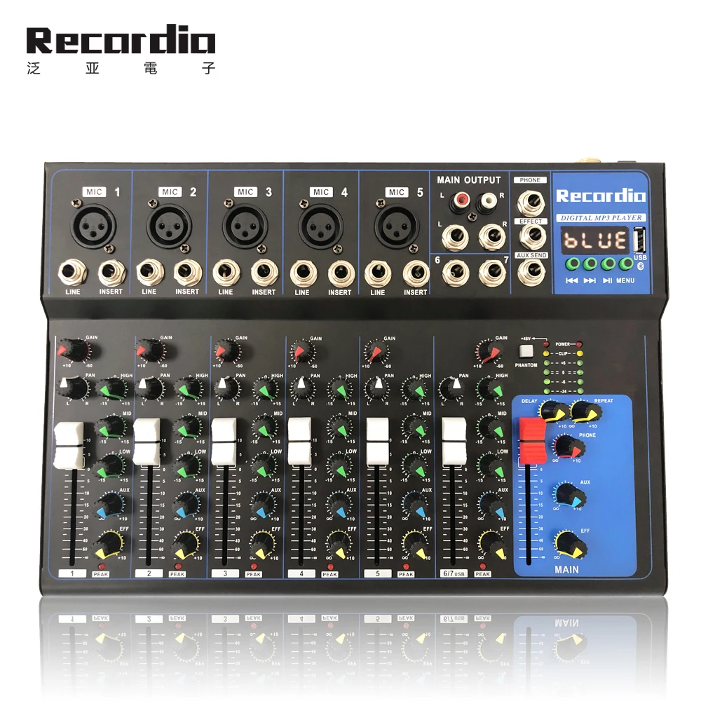

GAX-UF7 7 Channel Mixer Audio Professional Karaoke Audio Mixer Amplifier