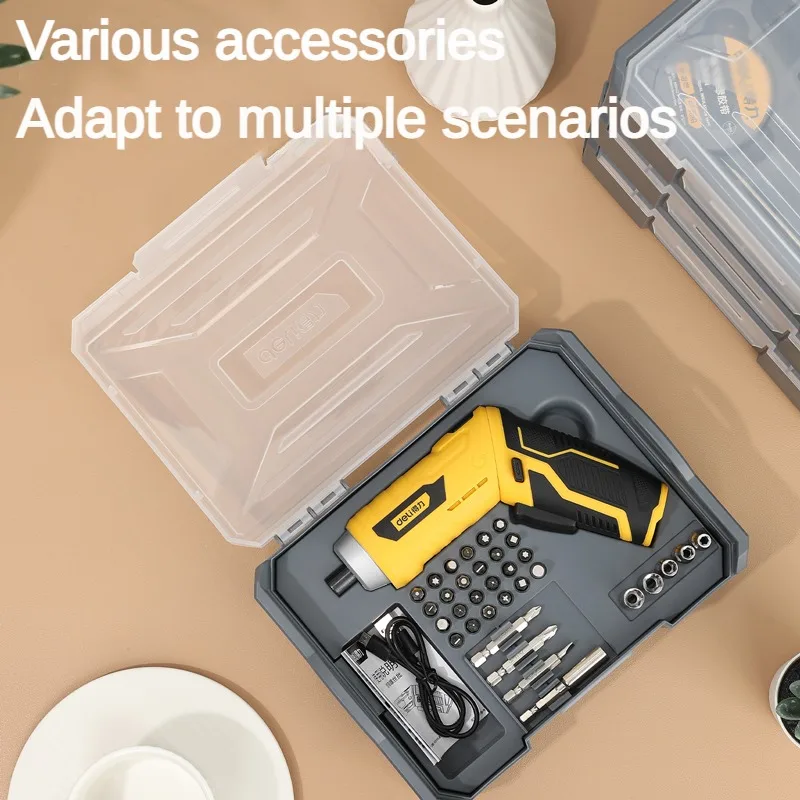 Deli Wireless electric screwdriver 31 piece pipe maintenance 3 piece pliers adjustable wrench rotary handle electric drill tools