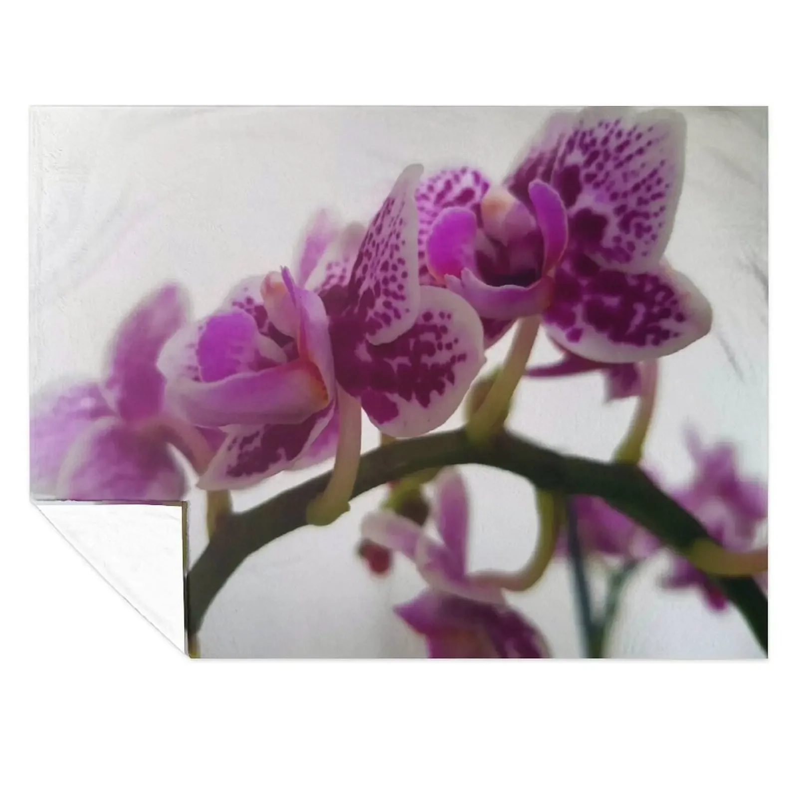 

White or Purple Orchid on branch Throw Blanket valentine gift ideas Hairy Giant Sofa Blankets For Sofas Blankets