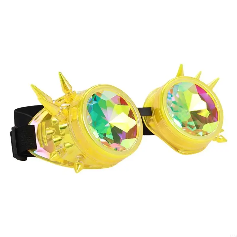 Y88A Glasses Psychedelic Rave Goggles Steampunk Goggles แว่นตา unisex