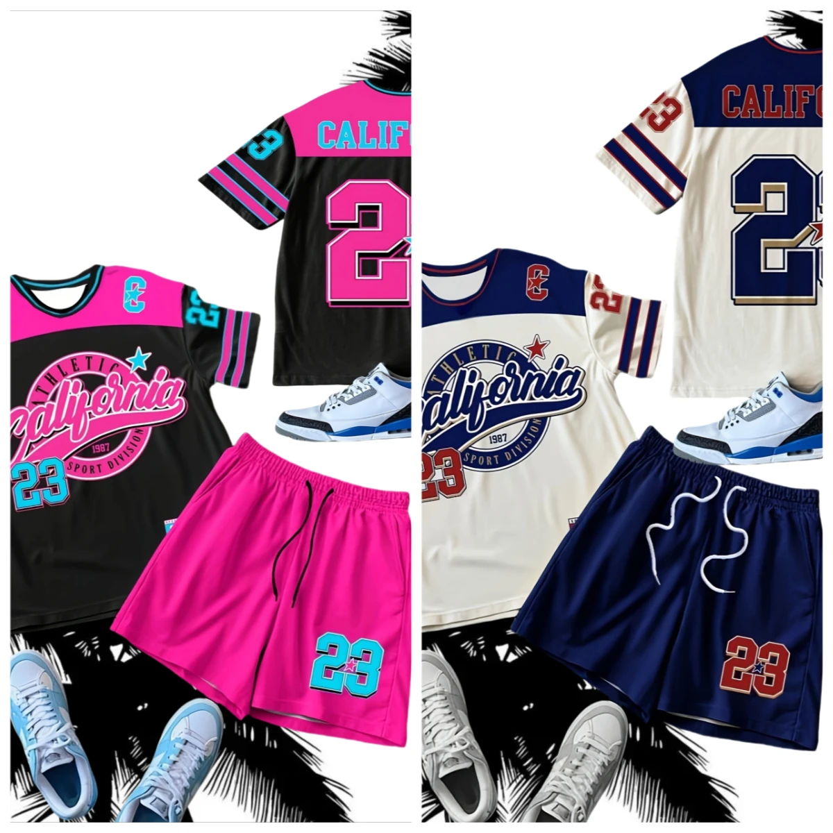 

НОВЫЙ летний популярный мужской костюм 2025/26, повседневная и модная повседневная спортивная одежда с 3D принтом на открытом воздухе