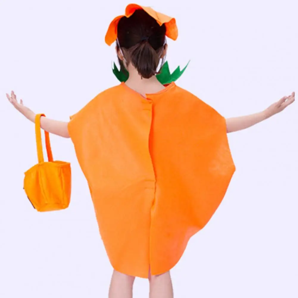 Halloween Pumpkin Costume Kids Halloween Party Cosplay Clothes Cape Hat Candy Bag Children Role Play Photo Prop Clothes