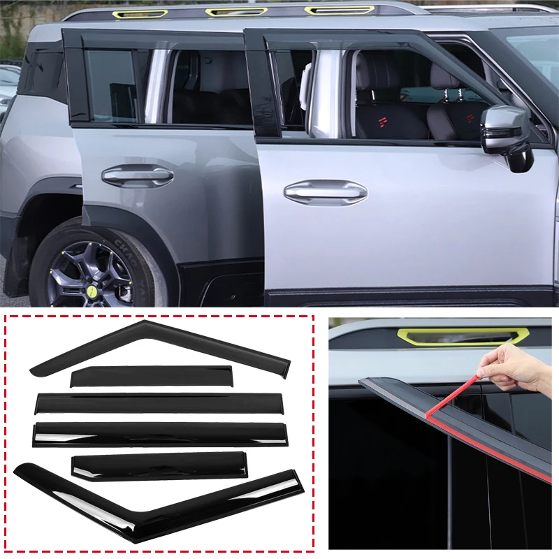 For Jetour Traveller T2 2023 2024 2025 Window Visors Rain Guard Vent Wind Deflector Weathershield Moulding Trim Car Styling