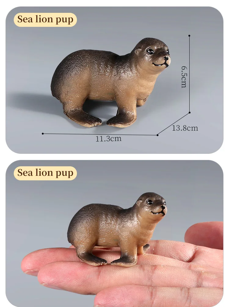 Simulations-Actionfiguren „Ozean, Meer, Leben, Tiere – Walross, Seekuh, Seelöwe, Lernspielzeug für Kinder, Marine-Modell-Kollektion – Detail 6