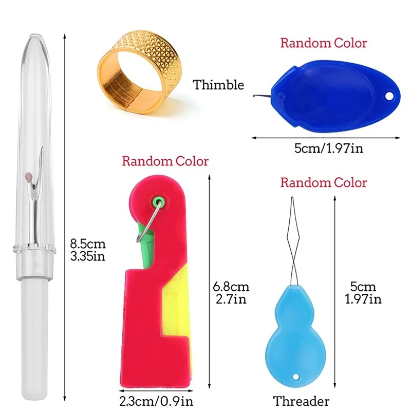 Nadeleinfädler mit Fingerhut-Set, Nähwerkzeug, handgefertigtes Bastelset, Zubehör zum Nähen, Sticken, Handarbeiten,