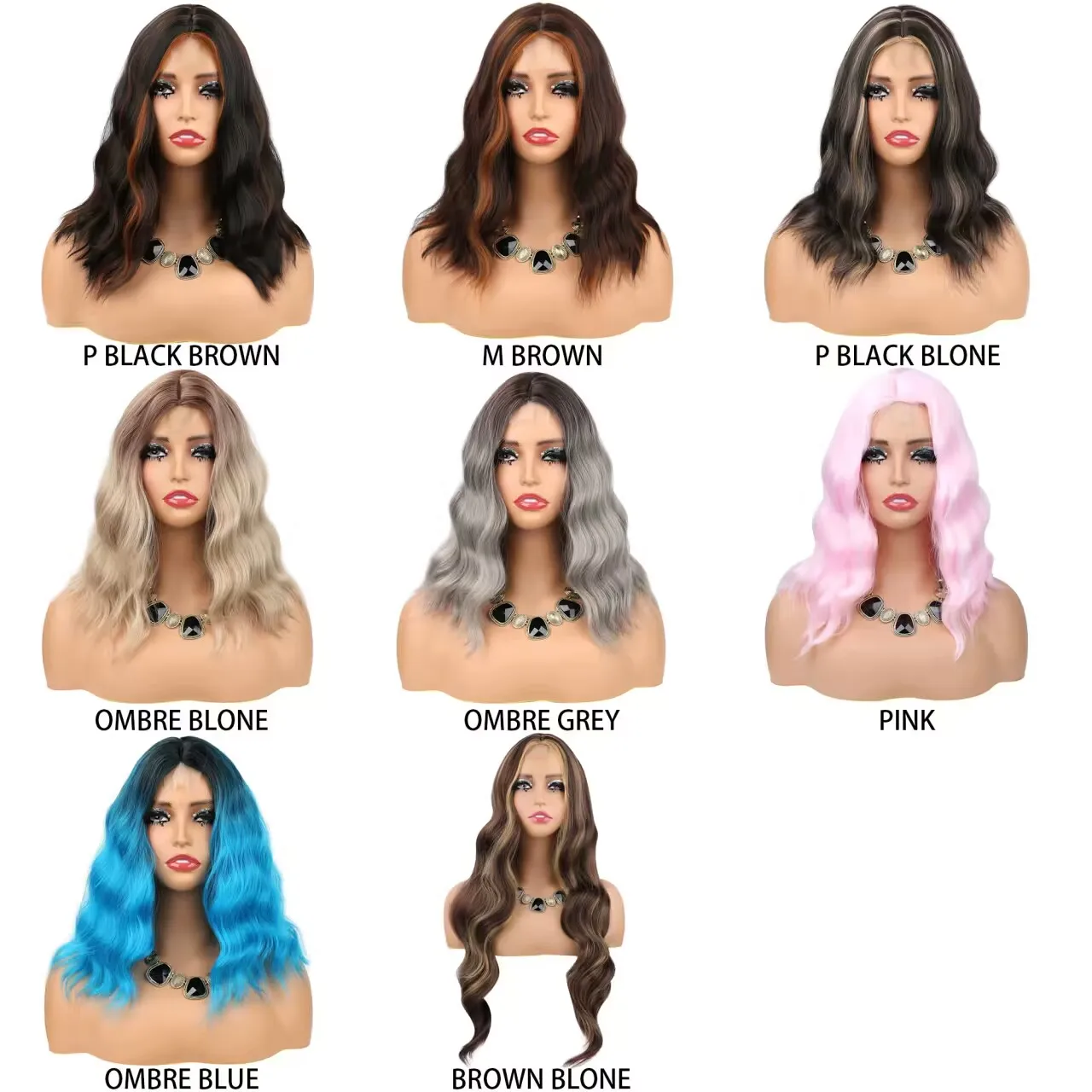 Ombre สีเทาวิกผมสังเคราะห์ผม U ลูกไม้ด้านหน้าสั้น Curly Wavy Wigs สําหรับสุภาพสตรีทุกวันเครื่องแต่งกายคอสเพลย์ปาร์ตี้ทนความร้อน