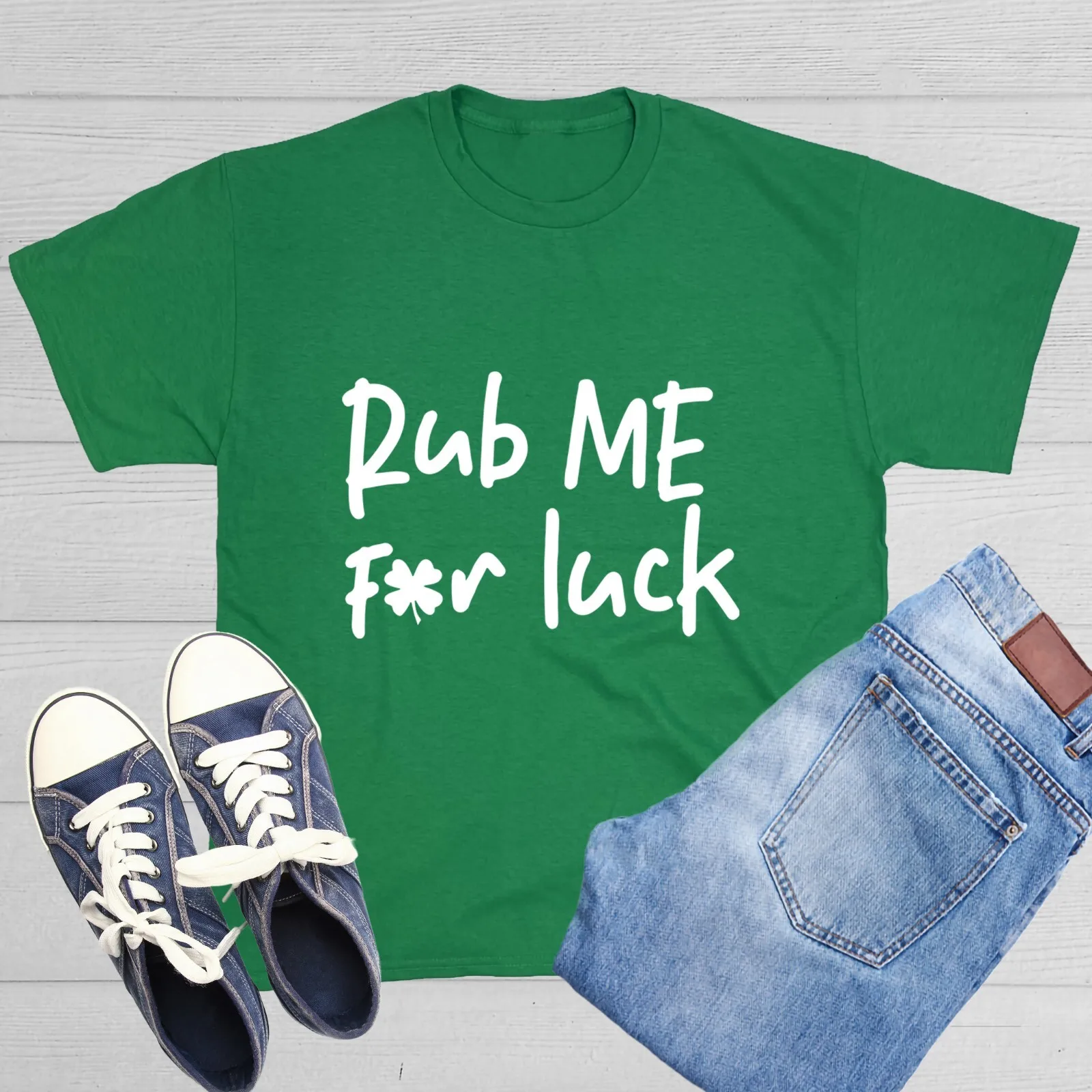Rub Me For Luck Sarcástico Humor Gráfico Novedad Divertida Camiseta