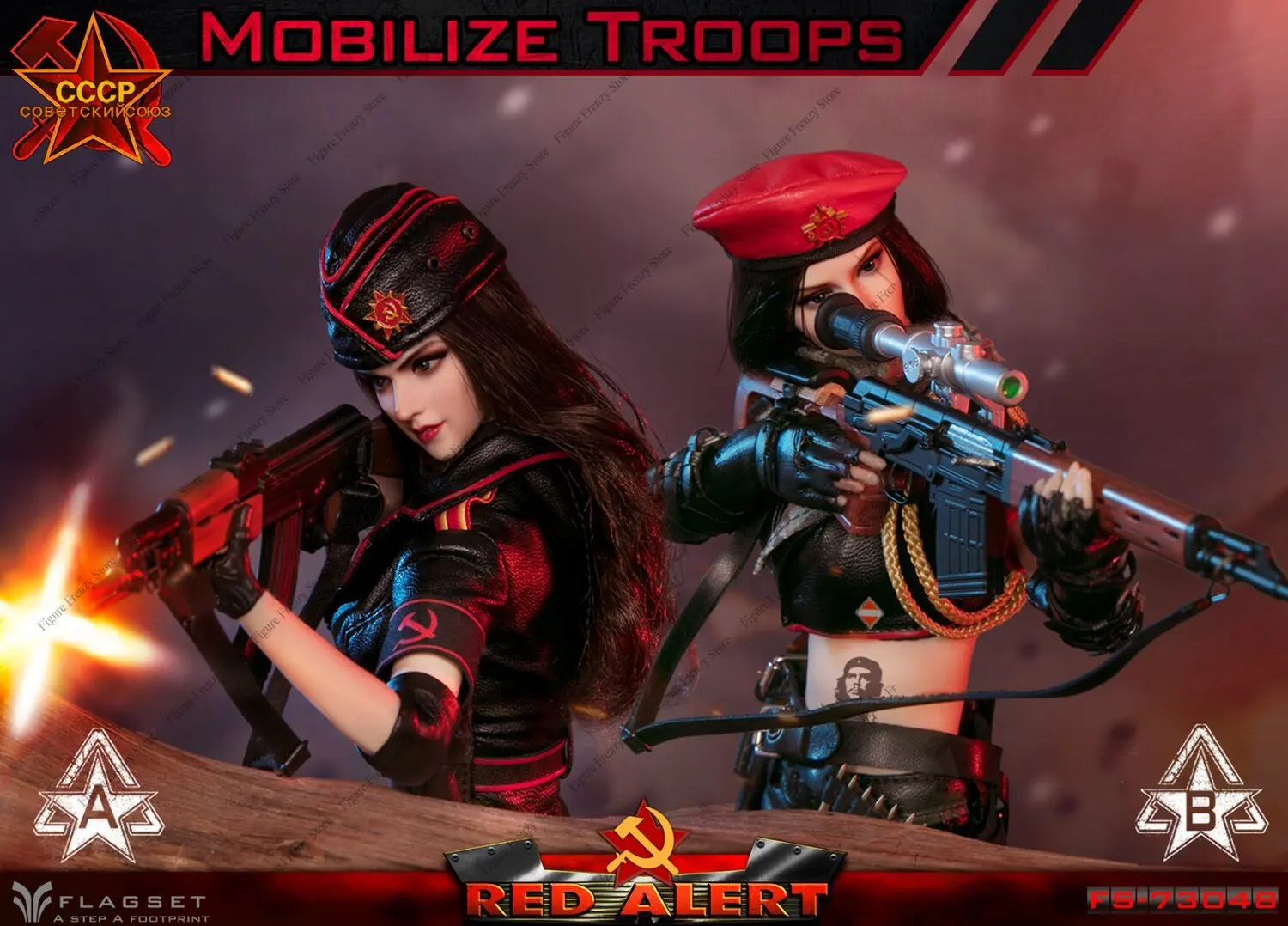 Special Offer   FLAGSET FS-73048 1/6  Red Warning  Soviet Sniper Team  Nasjabeira