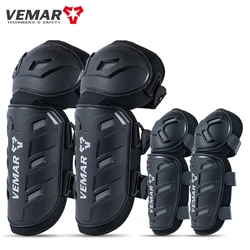 VEMAR New 4Pcs/Set Motorcycle Kneepad Moto Elbow Knee Pads Breathable Motocross Racing Protective Gear Protector Guards Kit