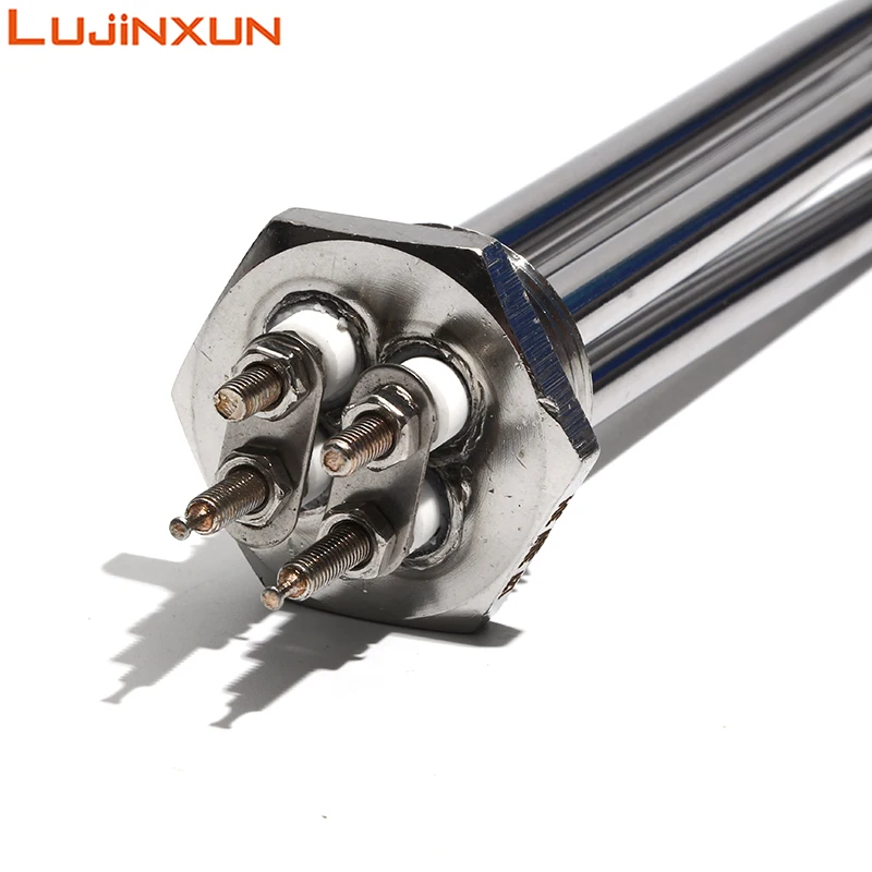 LUJINXUN 12V 36V Submersible Water Heater Element Stainless Steel Heating Double U Type with 1 Inch Thread