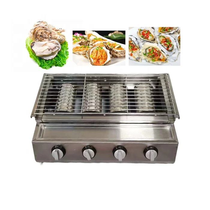 Small 4 Burners Gas Roasting Grill Kebab Machine Stainless Steel  BBQ Machine