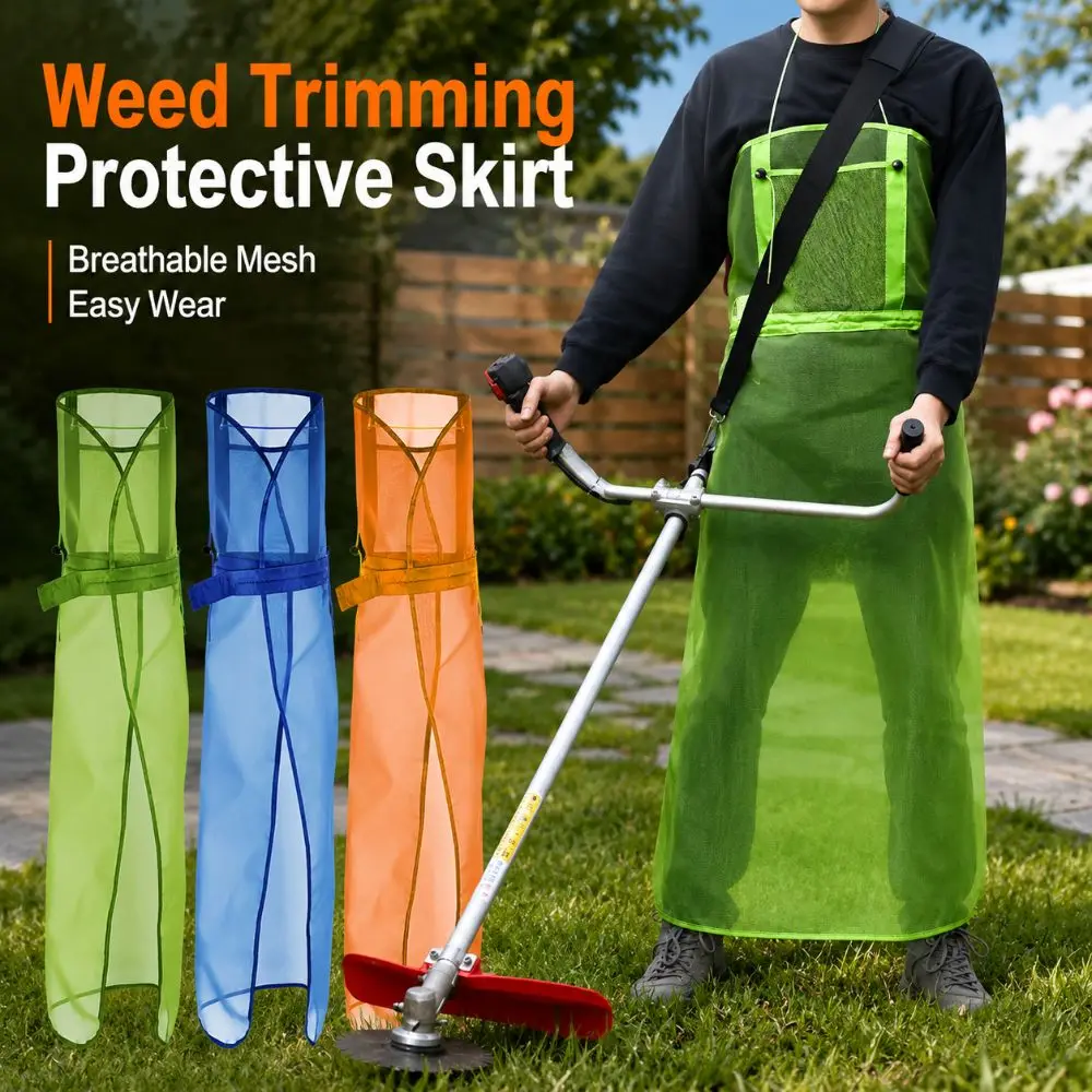Mesh Lawn Mower Apron Breathable Adjustable Garden Work Apron with Pocket Solid Color Weeding Apron For Trimming Landscaping
