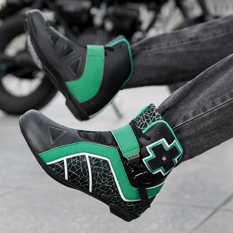 أحذية واقية للدراجات النارية للرجال للفصول الأربعة، مضادة للانزلاق ومقاومة للاهتراء، أحذية ركوب كاجوال مريحة للطرق الوعرة