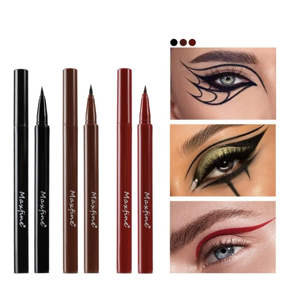 Odporny na pot płynny Eyeliner 3 kolory wodoodporny anty-olejowy płynny ołówek do brwi, odporny na rozmazywanie naturalny Ultra cienki Eyeliner do makijażu