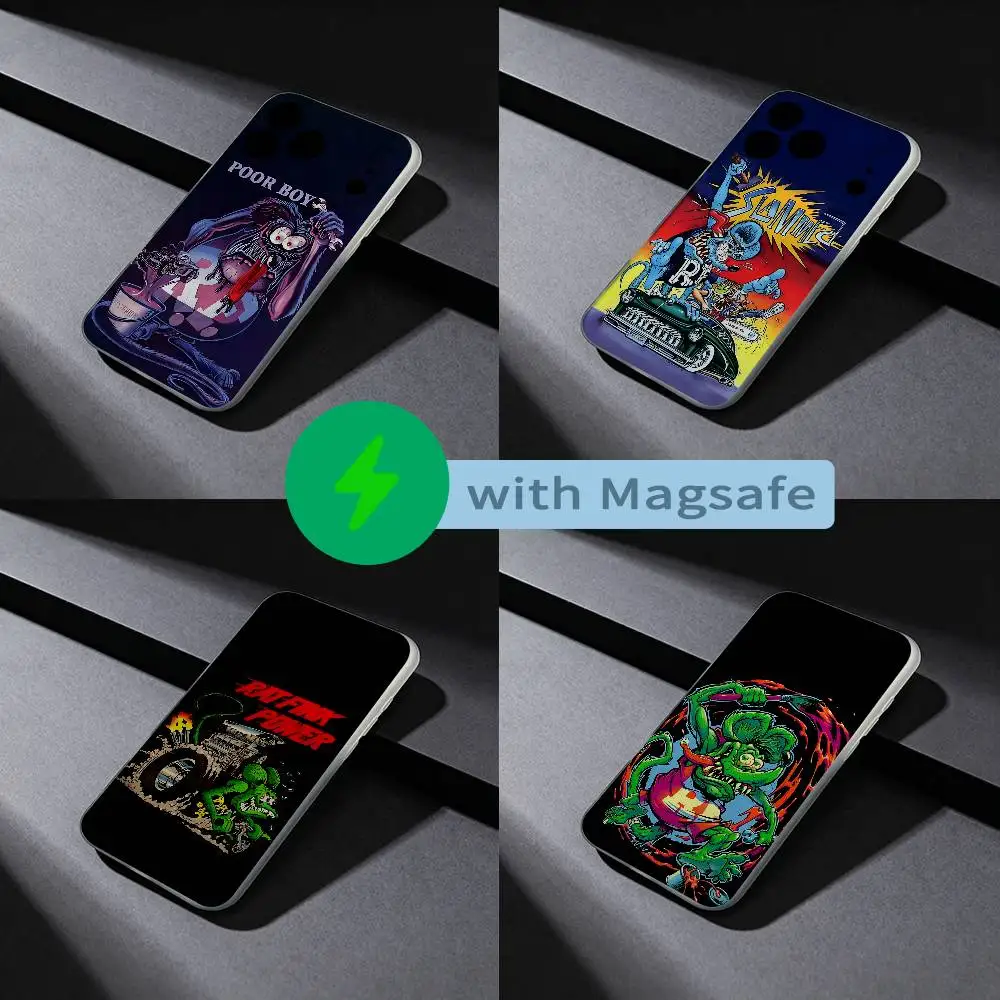 

Cool R-Rat Fink Phone Case For iPhone 17,16,15,14,13,12,X,XS,Pro,Max,Plus,E,Air,Mini with Magsafe Magnetic Frosted Clear